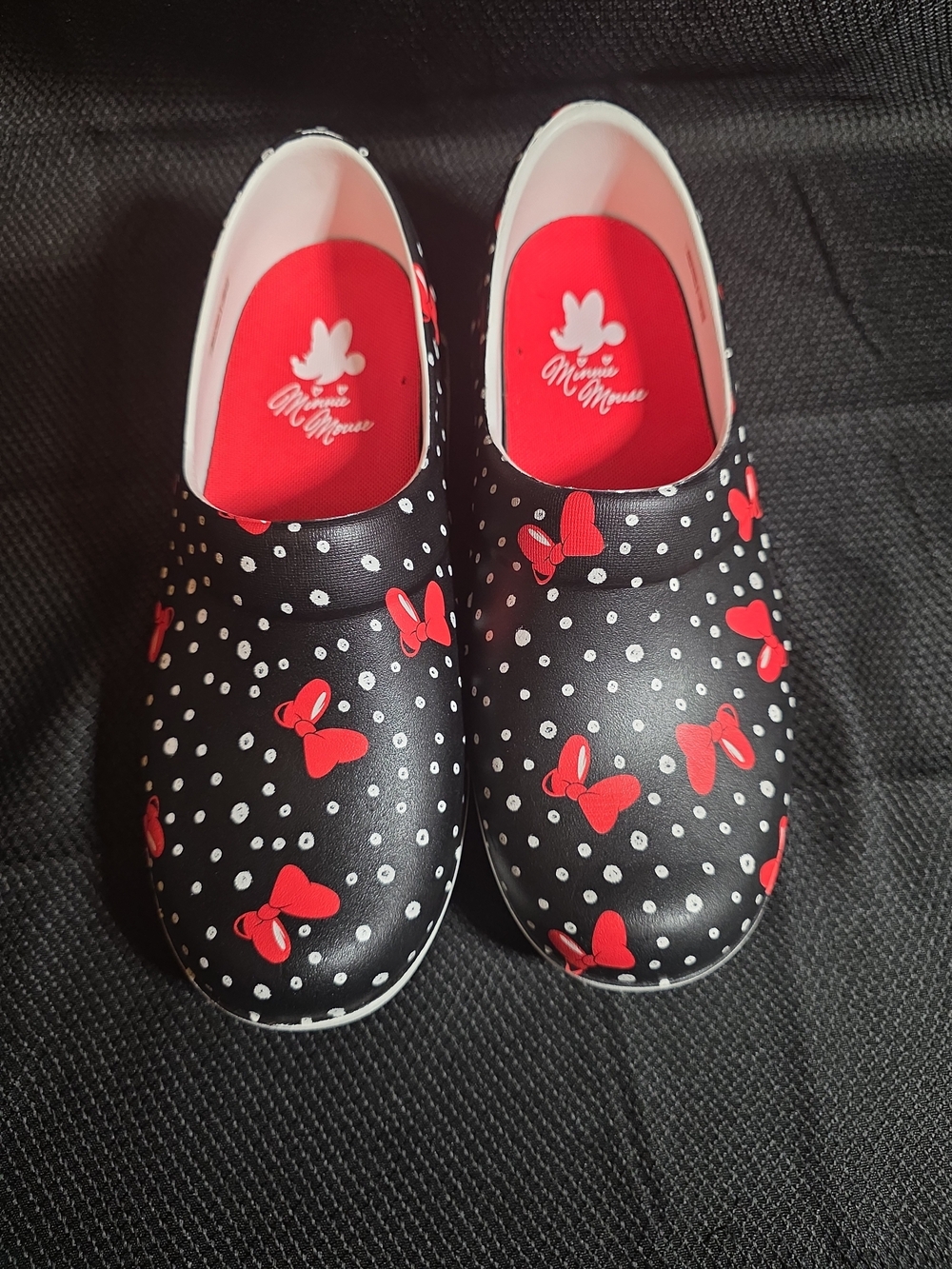 Crocs Disney Clogs Minnie Mouse Neria Pro Womens 8 Black Polka Dot Work Shoes